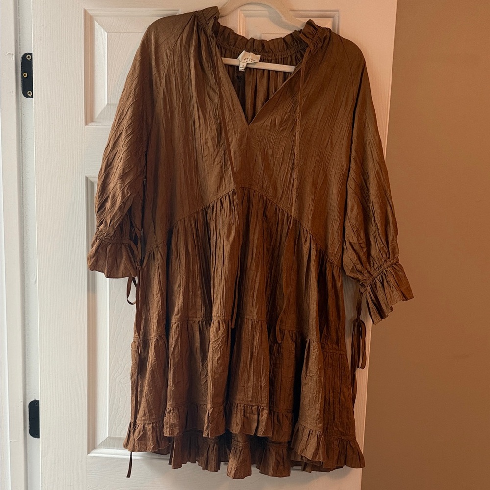 Pinch Brown V-Neck Dress